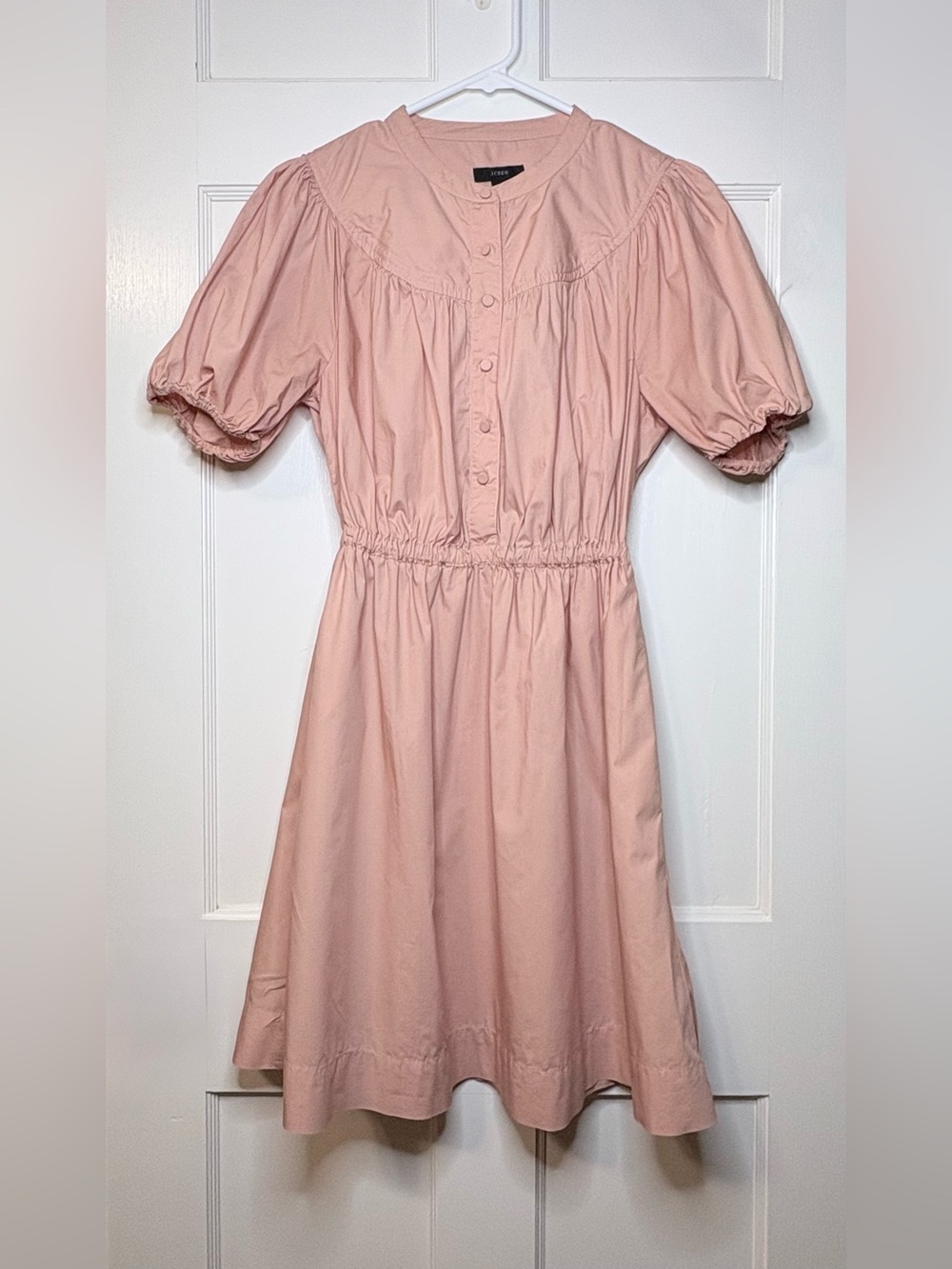 J.Crew Puff-Sleeve Cotton Poplin Shirtdress
